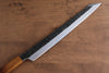 Sakai Takayuki Homura Guren Hien Blue Steel No.2 Kurouchi Hammered Kengata Yanagiba  300mm Burnt Oak Handle - Japannywholesale