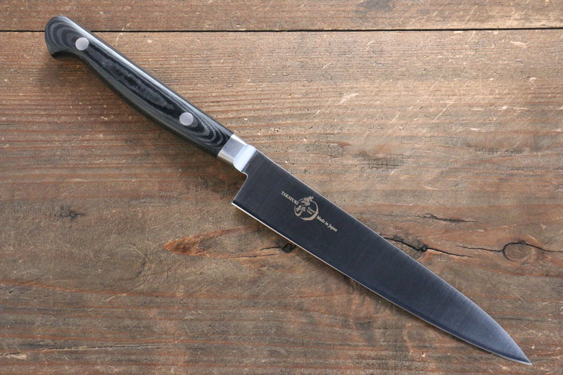 Sakai Takayuki Grand Chef Grand Chef Swedish Steel-stn Petty-Utility  150mm Black Micarta Handle - Japannywholesale