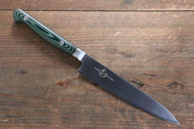 Sakai Takayuki Grand Chef Grand Chef Swedish Steel-stn Petty-Utility  150mm Green Micarta Handle - Japannywholesale