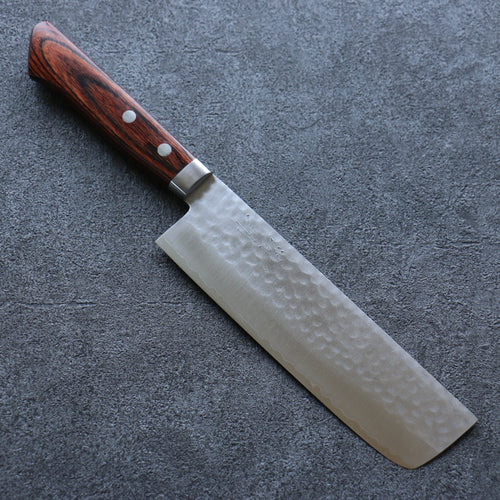 Seisuke VG1 Hammered Nakiri  165mm Mahogany Handle - Japannywholesale