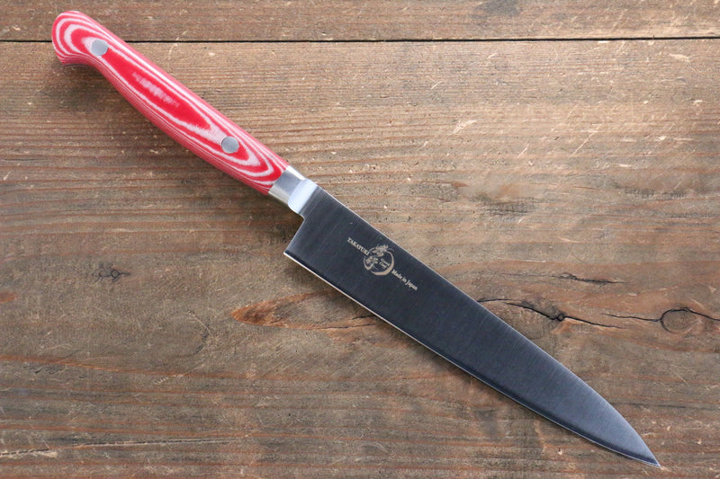 Sakai Takayuki Grand Chef Grand Chef Swedish Steel-stn Petty-Utility  150mm Red Micarta Handle - Japannywholesale