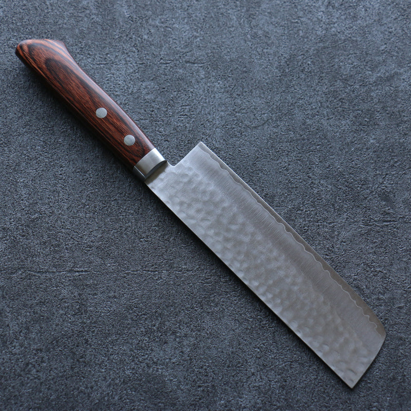 Seisuke VG1 Hammered Nakiri  165mm Mahogany Handle - Japannywholesale