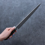 Seisuke VG10 Damascus Sujihiki  270mm Black Pakka wood Handle - Japannywholesale