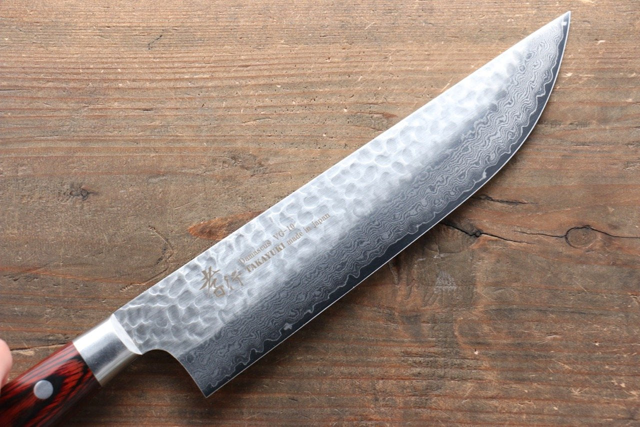 Sakai Takayuki VG10 33 Layer Damascus Butcher 210mm Mahogany Pakka woo –  Japannywholesale
