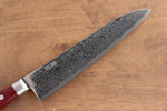 Seisuke Nami AUS10 Mirrored Finish Damascus Gyuto  210mm Red Pakka wood Handle - Japannywholesale