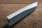 Takayuki Iwai Blue Super Kurouchi Hammered Santoku  165mm Shitan Handle - Japannywholesale