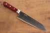 Seisuke Nami AUS10 Mirrored Finish Damascus Santoku  180mm Red Pakka wood Handle - Japannywholesale