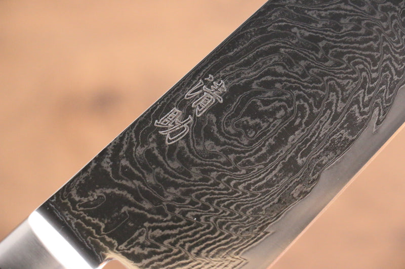 Seisuke Nami AUS10 Mirrored Finish Damascus Santoku  180mm Red Pakka wood Handle - Japannywholesale