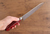 Seisuke Nami AUS10 Mirrored Finish Damascus Santoku  180mm Red Pakka wood Handle - Japannywholesale