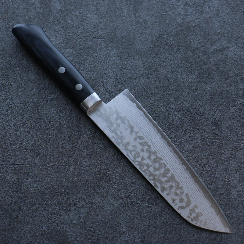 Seisuke VG10 Damascus Santoku  165mm Black Pakka wood Handle - Japannywholesale