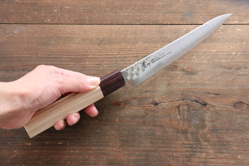 Sakai Takayuki VG10 33 Layer Damascus Petty-Utility  150mm Keyaki (Japanese Elm) Handle - Japannywholesale