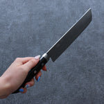 Seisuke VG10 Damascus Nakiri  165mm Black Pakka wood Handle - Japannywholesale