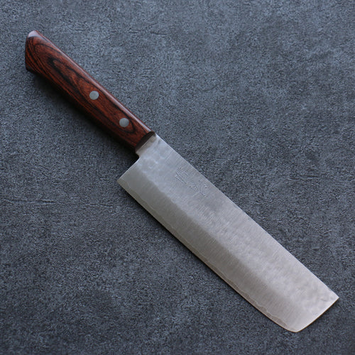 Seisuke VG1 Hammered Nakiri  165mm Mahogany Handle - Japannywholesale