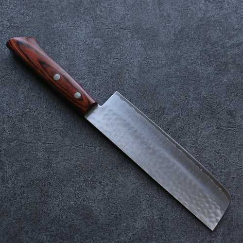 Seisuke VG1 Hammered Nakiri  165mm Mahogany Handle - Japannywholesale