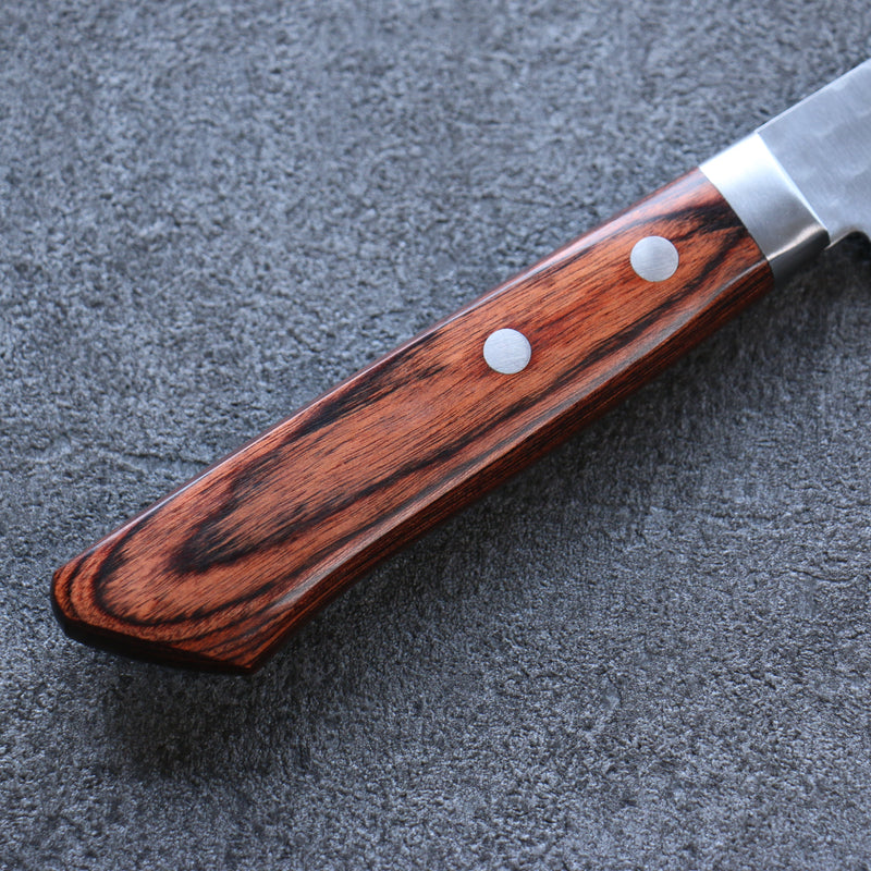 Seisuke VG1 Hammered Santoku  165mm Mahogany Handle - Japannywholesale