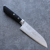 Seisuke VG10 Damascus Small Santoku  135mm Black Pakka wood Handle - Japannywholesale