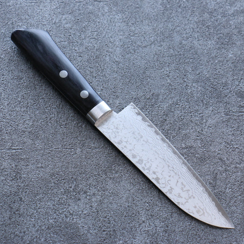 Seisuke VG10 Damascus Small Santoku  135mm Black Pakka wood Handle - Japannywholesale