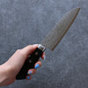 Seisuke VG10 Damascus Small Santoku  135mm Black Pakka wood Handle - Japannywholesale