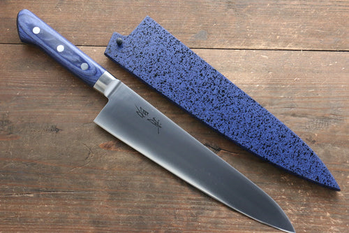 Seisuke Seiten Molybdenum Gyuto  210mm Blue Pakka wood Handle with Sheath - Japannywholesale