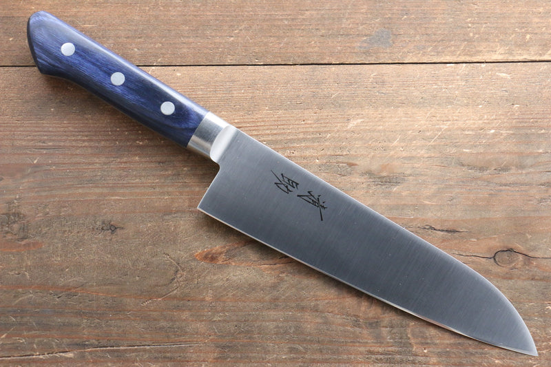 Seisuke Seiten Molybdenum Santoku  180mm Blue Pakka wood Handle with Sheath - Japannywholesale