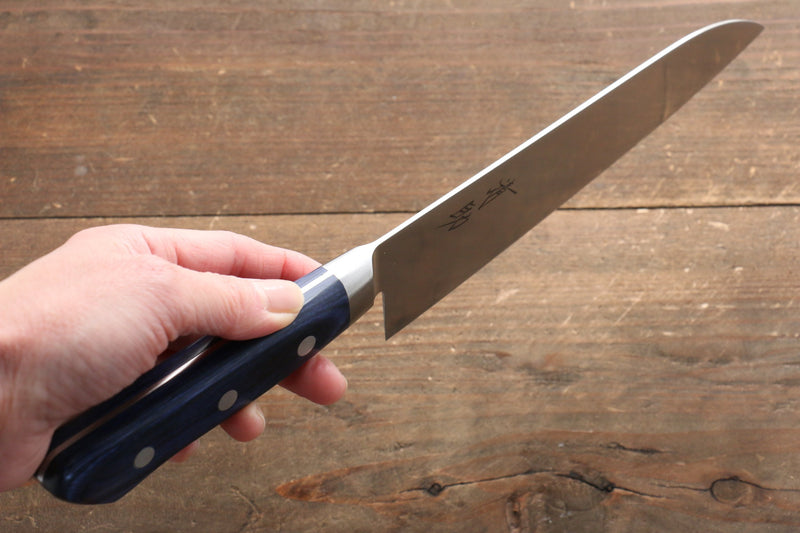 Seisuke Seiten Molybdenum Santoku  180mm Blue Pakka wood Handle with Sheath - Japannywholesale