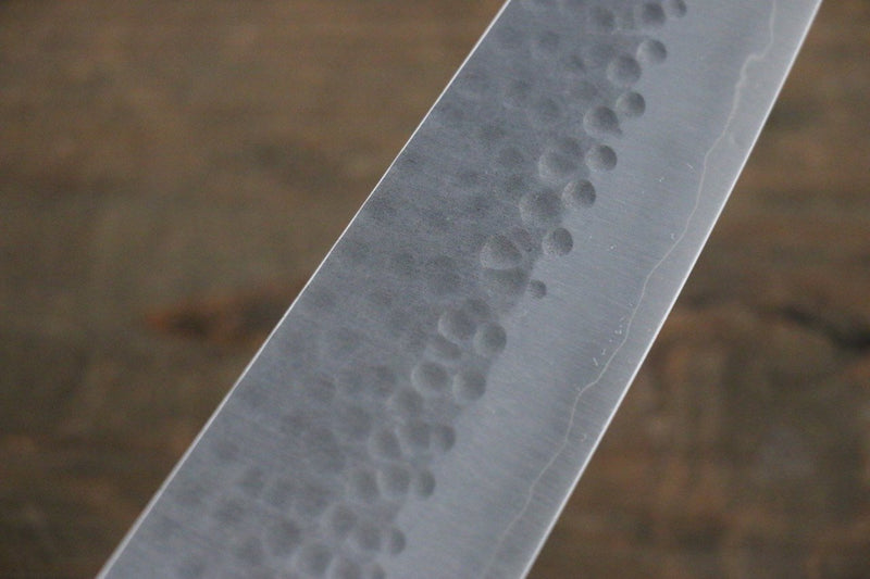 Yoshimi Kato Silver Steel No.3 Hammered Bunka Japanese Chef Knife 165mm with Shitan Handle - Japannywholesale