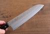 Seisuke Budou Silver Steel No.3 Nashiji Santoku  180mm Purple Pakka wood Handle - Japannywholesale