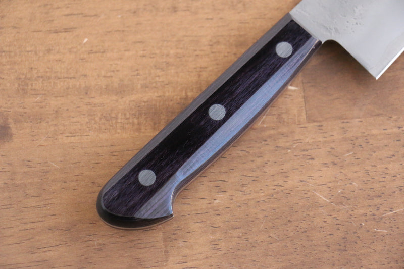 Seisuke Budou Silver Steel No.3 Nashiji Santoku  180mm Purple Pakka wood Handle - Japannywholesale