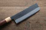 Seisuke Kokubyaku Blue Super Hammered Nakiri  165mm Morado Handle - Japannywholesale