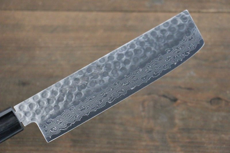 Sakai Takayuki AUS10 45 Layer Damascus Nakiri  160mm Shitan Handle - Japannywholesale