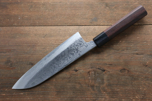 Takayuki Iwai Blue Steel No.2 Damascus Funayuki  180mm Shitan Handle - Japannywholesale