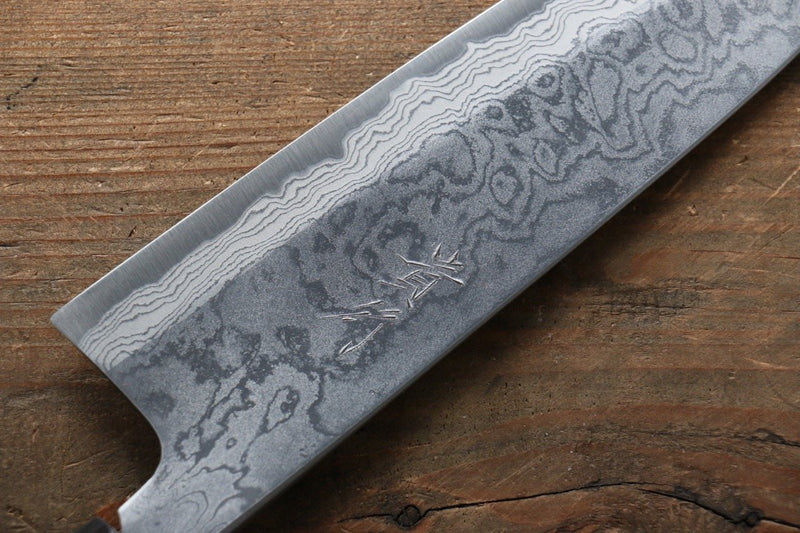 Takayuki Iwai Blue Steel No.2 Damascus Funayuki  180mm Shitan Handle - Japannywholesale