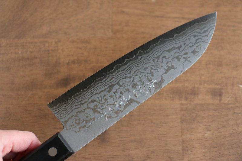 Nao Yamamoto VG10 Damascus Santoku  170mm Black Pakka wood Handle - Japannywholesale