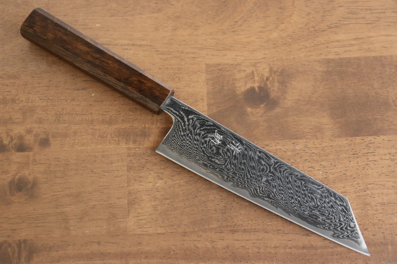 Seisuke Nami AUS10 Mirrored Finish Damascus Bunka  180mm Oak Handle - Japannywholesale