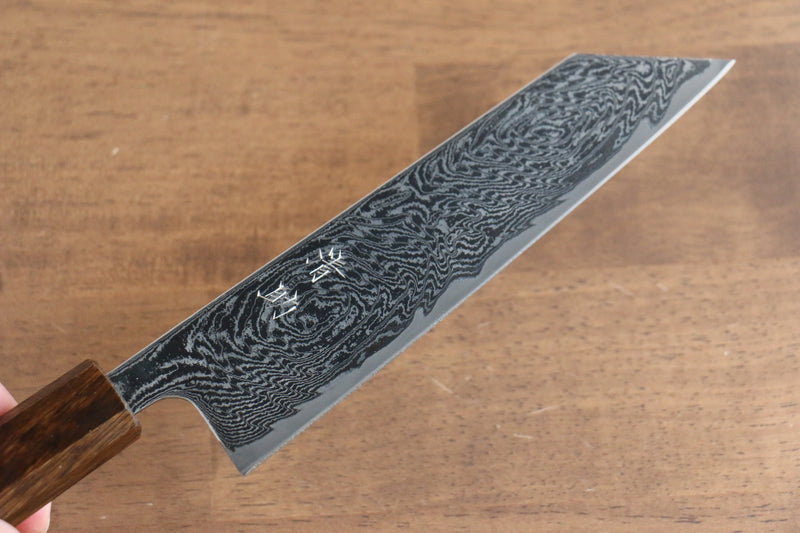 Seisuke Nami AUS10 Mirrored Finish Damascus Bunka  180mm Oak Handle - Japannywholesale