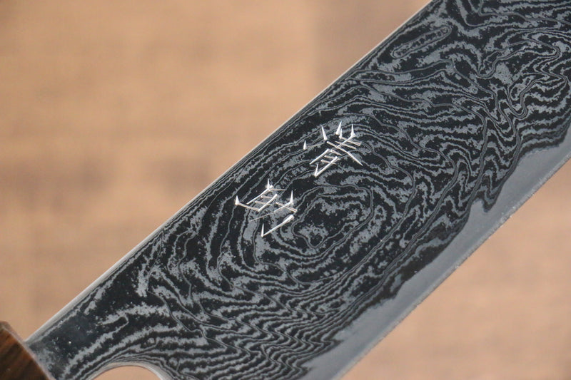 Seisuke Nami AUS10 Mirrored Finish Damascus Bunka  180mm Oak Handle - Japannywholesale