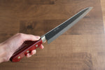 Seisuke Kuronashi Blue Super Nashiji Kurouchi Gyuto  210mm Red Pakka wood Handle - Japannywholesale