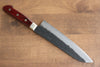 Seisuke Kuronashi Blue Super Nashiji Kurouchi Santoku  180mm Red Pakka wood Handle - Japannywholesale