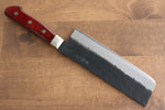 Seisuke Kuronashi Blue Super Nashiji Kurouchi Nakiri  165mm Red Pakka wood Handle - Japannywholesale