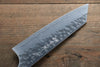 Yoshimi Kato Silver Steel No.3 Hammered Bunka  165mm with Brown Lacquered Handle - Japannywholesale