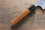 Yoshimi Kato Silver Steel No.3 Hammered Bunka  165mm with Brown Lacquered Handle - Japannywholesale