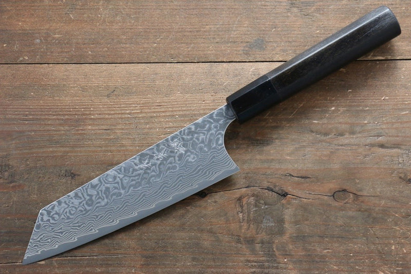 Yoshimi Kato SG2 Damascus Bunka  165mm with Black Lacquered Handle - Japannywholesale