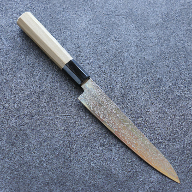 Misuzu AUS10 Damascus Migaki Finished Petty-Utility  150mm Magnolia Handle - Japannywholesale