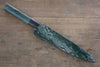 Sakai Takayuki VG10 33 Layer Damascus Hammered Petty-Utility  150mm Green Lacquered Handle with Sheath - Japannywholesale