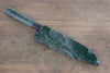 Sakai Takayuki VG10 33 Layer Damascus Hammered Santoku  170mm Green Lacquered Handle with Sheath - Japannywholesale