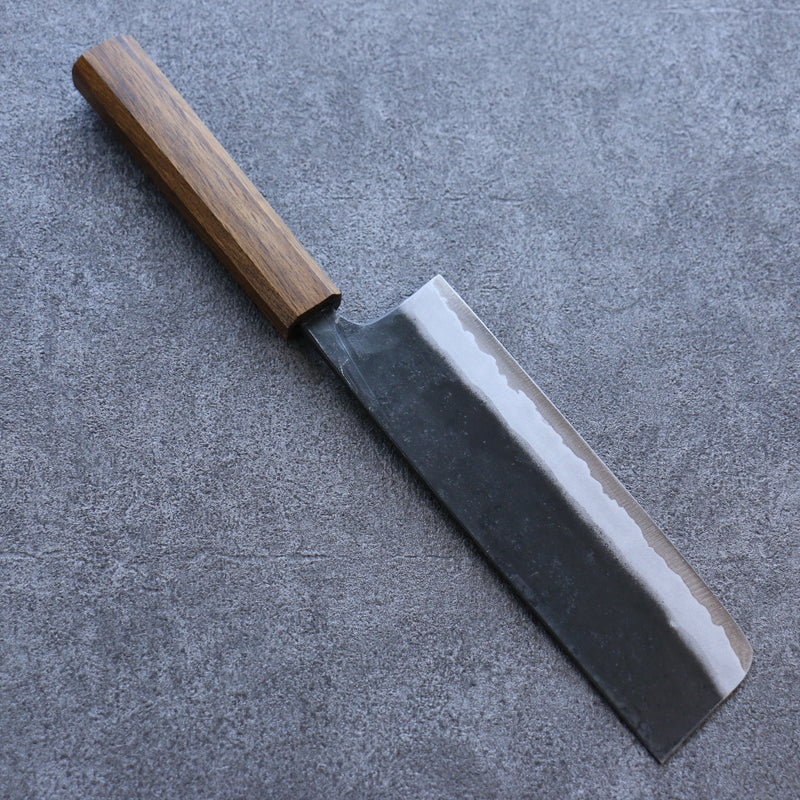 Kyohei  Shindo Blue Steel Black Finished Nakiri  170mm Live oak Lacquered Handle - Japannywholesale