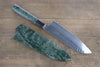 Sakai Takayuki VG10 33 Layer Damascus Hammered Santoku  170mm Green Lacquered Handle with Sheath - Japannywholesale