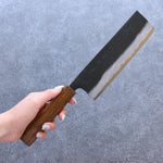 Kyohei  Shindo Blue Steel Black Finished Nakiri  170mm Live oak Lacquered Handle - Japannywholesale