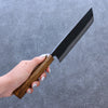 Kyohei  Shindo Blue Steel Black Finished Nakiri  170mm Live oak Lacquered Handle - Japannywholesale