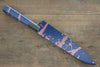 Sakai Takayuki VG10 33 Layer Damascus Hammered Petty-Utility  150mm Blue Lacquered Handle with Sheath - Japannywholesale